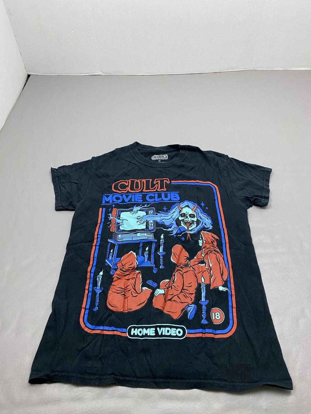 Steven Rhodes Shirt Mens Small Black Cult Movie Club Horror Graphic Tee